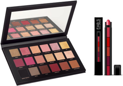 Saucefin Rose Gold Eyeshadow Palette with 5in1 Matte Finish Lipstick(2 Items in the set)