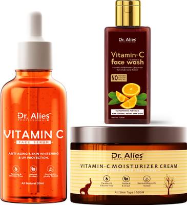 Dr. Alies Professional Vitamin C Face Serum, Vitamin C facewash, Vitamin c Moisturizer For Skin Care