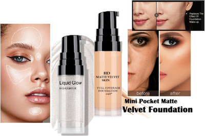 tanvi27 Long Lasting & Water Proof 3D Finish Makeup Base Foundation or Highlighter(2 Items in the set)