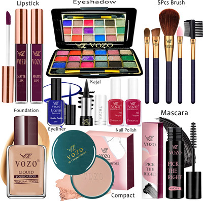 VOZO Makeup Combo Sets One-stop Beauty Package for Beginners and Professionals KT-194(15 Items in the set)