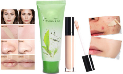REIMICHI Green Tea Foundation Long Lasting Spf 15 Vitamin E & Liquid Concealer(2 Items in the set)
