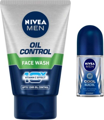 NIVEA Oil Control 100ml Fw and Cool Kick 50ml Roll On set of 2(2 Items in the set)