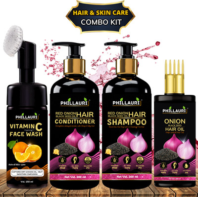 Phillauri Hair Care Kit, Hair Oil, Shampoo, Conditioner and Facewash Combo kit(4 Items in the set)