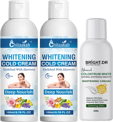 CHITAAKSH Whitening Cold Cream And BRIGHT.DR Colostrum Whitening Cream(3 Items in the set)