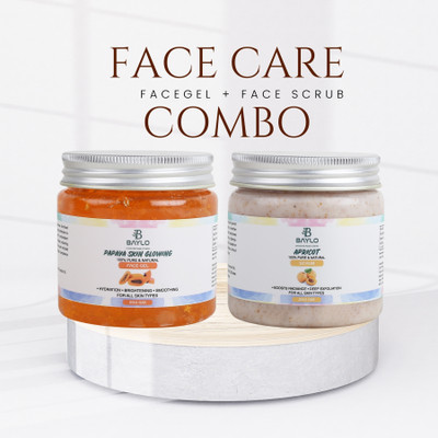 BAYLO Herbal Orange Face Gel With Apricot Face Scrub Combo For Brighten & Glow Face(2 Items in the set)