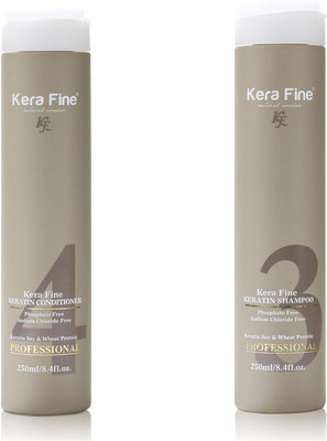 KERA FINE KERATIN SHAMPOO & CONDITIONER COMBO PACK SULFATE -PARABEN FREE 250 ML EACH ULTRA SHINE HYDRATING(2 Items in the set)