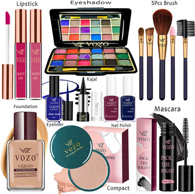 VOZO Makeup Combo Kit One-stop Beauty Package for Professionals 370(15 Items in the set)