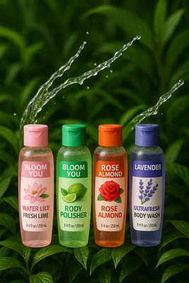 BLOOM YOU Natural Touch Body Wash – Assorted 400 ml Pack(4 Items in the set)