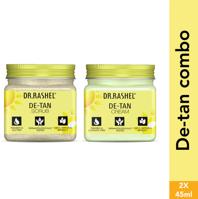 DR.RASHEL De-Tan Scrub & Cream | Tan Removal Essentials(2 Items in the set)