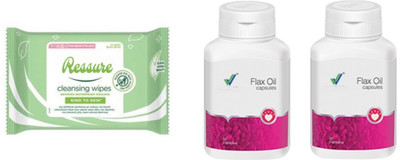 Ressure Facial Wipe With 2 Flax Oil Capsule(3 Items in the set)