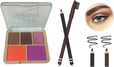 Latixmat Multi Purpose Eyebrows Palette with Eyebrow Pencil Brown & Black, Combo Pack(3 Items in the set)
