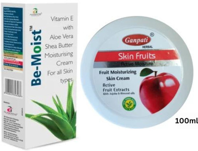 GANPATI HERBAL Skin Fruits Cream 100ml 1pcs & Be Moist Cream 100ml 1pcs(2 Items in the set)
