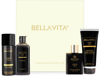 BELLAVITA CEO Man Premium Gift Set|With Woody, Citrus & Aromotic Notes|(4 Items in the set)