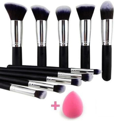 RTB use synthetic 10 pc brush set with 1 Sponge Puff(11 Items in the set)