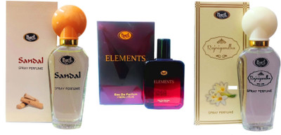 MONET ELEMENTS 50ML ,SANDAL 30ML , 1 RAJNIGANDHA PERFUME 30ML , PACK OF 3 Eau de Parfum  -  110 ml(For Men & Women)