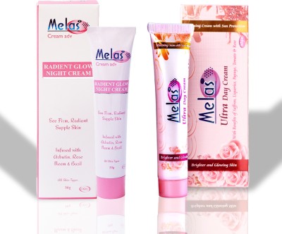 Melas Be Flawless combo (Day cream+ Night cream) |Sunscreen & Anti Tanning, hydrating Cream| For Bright skin, Dark Circles, Marks|(2 Items in the set)