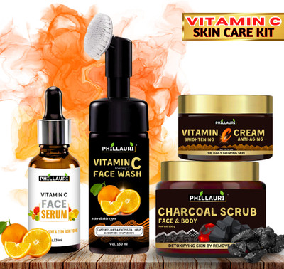 Phillauri Vitamin C Face Serum, Facewash, Toner, Moisturizer Full Skin Care(4 Items in the set)