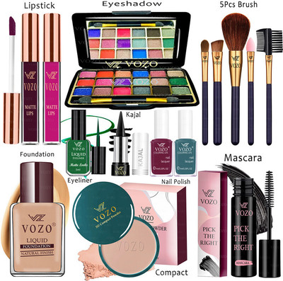 VOZO Makeup Combo Kit One-stop Beauty Package for Beginners and Professionals KT-219(15 Items in the set)