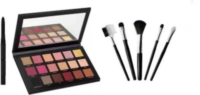 mkldsrh rose gold eyeshadow with make up brushes with waterproof kajal for face make up kit(3 Items in the set)