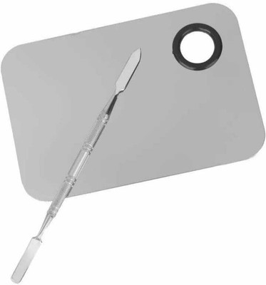 GLOW IT Professional Stainless Steel Makeup Mixing Blending Palette With Spatula(2 Items in the set)