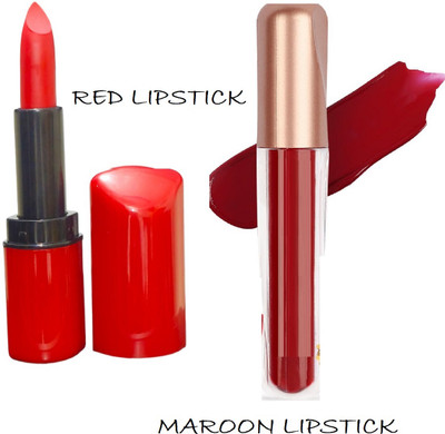 Luipui new OUTSTANDING matte RED LIPSTICK CRAYON MATTE AND MAROON SINDOOR (pack of-2)(1 Items in the set)