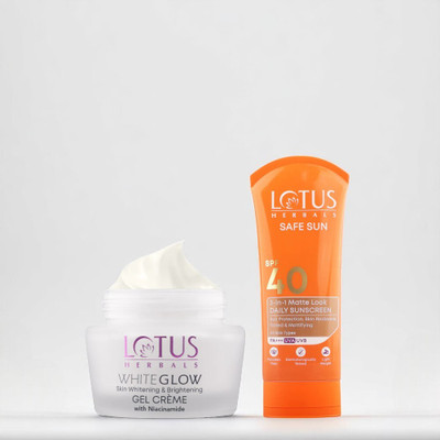 LOTUS HERBALS WHITEGLOW GEL CREME WITH MATTELOOK SUNSCREEN(2 Items in the set)