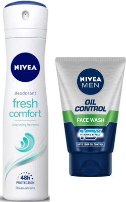 NIVEA Oil Control 100ml FW Fresh Comfort Deodrant(2 Items in the set)