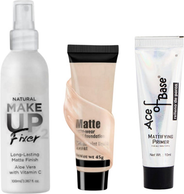 Gugly New-Smooth Start to Finish: Primer, Foundation & Fixer Combo(3 Items in the set)