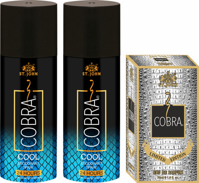 ST-JOHN Deodorant Cool 150ML (Pack of 2) & Limited Edition 30ML Gift Pack(3 Items in the set)