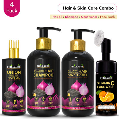 Phillauri Hair Care Kit, Hair Oil, Shampoo, Conditioner and Facewash Combo kit(4 Items in the set)