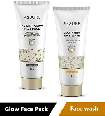 ASSURE Instant Glow Face Pack with Face Wash combo(2 Items in the set)