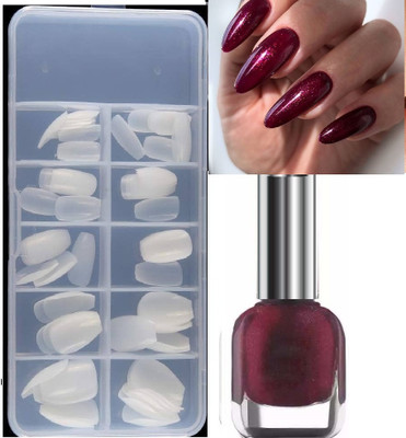 tanvi27 High Glitter & Full Coverage shiny gel nail polish with nail tips(2 Items in the set)