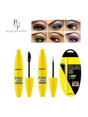 BLUST&FAMME Black color Eyeliner And Mascara Eyes Makeup waterproof 3cp(3 Items in the set)