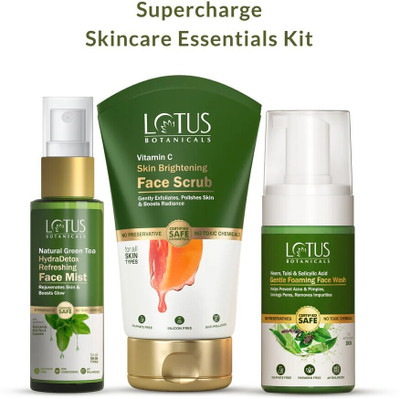 Lotus Botanicals Supercharge Skincare Essentials Kit.(3 Items in the set)
