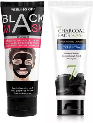 MYEONG Charcoal Face Wash & Peel off Face Mask Combo for Men(2 Items in the set)