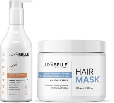 LUXABELLE Keratin Shampoo And Hair Mask for Dry & Damage Repair(2 Items in the set)
