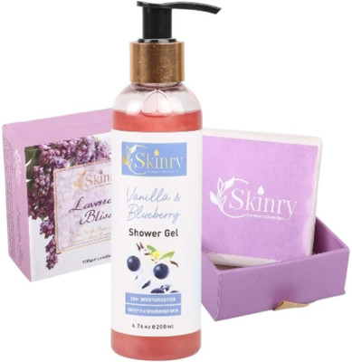 SKINRY Bath & Body Duo - Includes Refreshing Body Wash & Handmade Lavender Luxury Bar Soap(2 Items in the set)