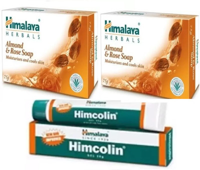 HIMALAYA Himcolin Gel 30 g with Rose Soap, 75gm*2(3 Items in the set)