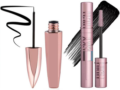 Neycare water proof mascara with eyeliner 24hrs stay easy to use pack of 2(2 Items in the set)
