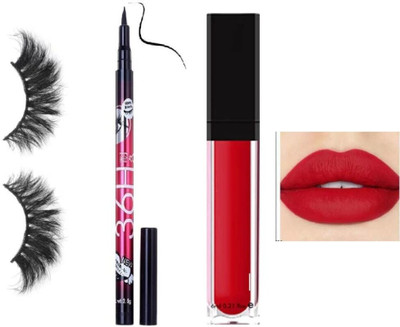 lately MAKEUP COMBO OF LIQUID MATTE LIPSTICK EYELINER & EYELASH(3 Items in the set)