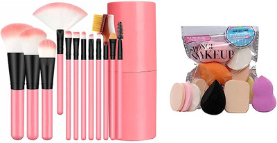 WEEPER 12 Pcs Soft Makeup Brush With Barrel Storage Box(2 Items in the set)