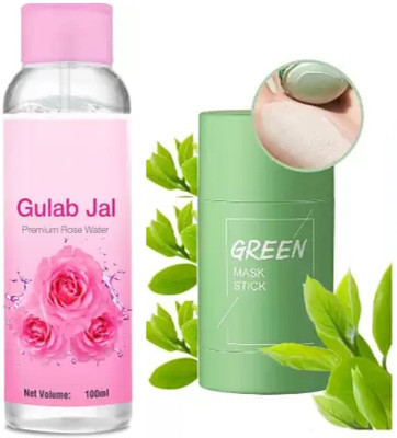 GABBU Rose Water & green mud stick mask(2 Items in the set)
