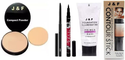 Zailie Face Compact, Kajal,Contour Stick, Primer , Eyeliner(5 Items in the set)