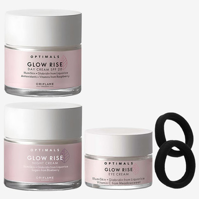 Oriflame OPTIMALS Glow Rise Day Cream SPF 20 50 ml with Glow Rise Night Cream(5 Items in the set)