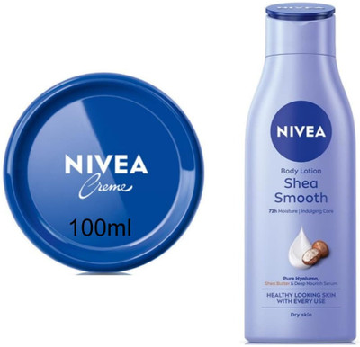 NIVEA Shea Smooth Lotion 200ml & Cream 100ml (Pack of 2)(300 ml)