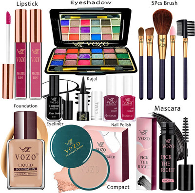VOZO Makeup Combo Kit One-stop Beauty Package for Beginners and Professionals 293(15 Items in the set)