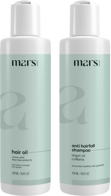 mars by GHC Hair Nourishing Combo Pack - Hair Growth Oil (200ml) & Anti Hair Fall DHT Blocker Shampoo (200ml) - Power Of Natural Ingredients - Better Hair Growth & Nourishment(2 Items in the set)