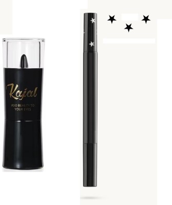 Neycare WATER PROOF KAJAL WITH EYE LINER 2 IN 1 PERFECT COMBO SET PACK OF 2(2 Items in the set)