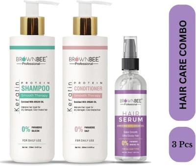 brownbee argan oil shampoo & conditioner with(3 Items in the set)