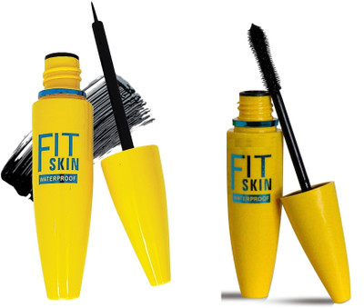 Lele Skin Liquid Eyeliner & Mascara Combo Waterproof and Smudge proof| Long-Lasting Eyeliner and Mascara - Combo (Black)(2 Items in the set)